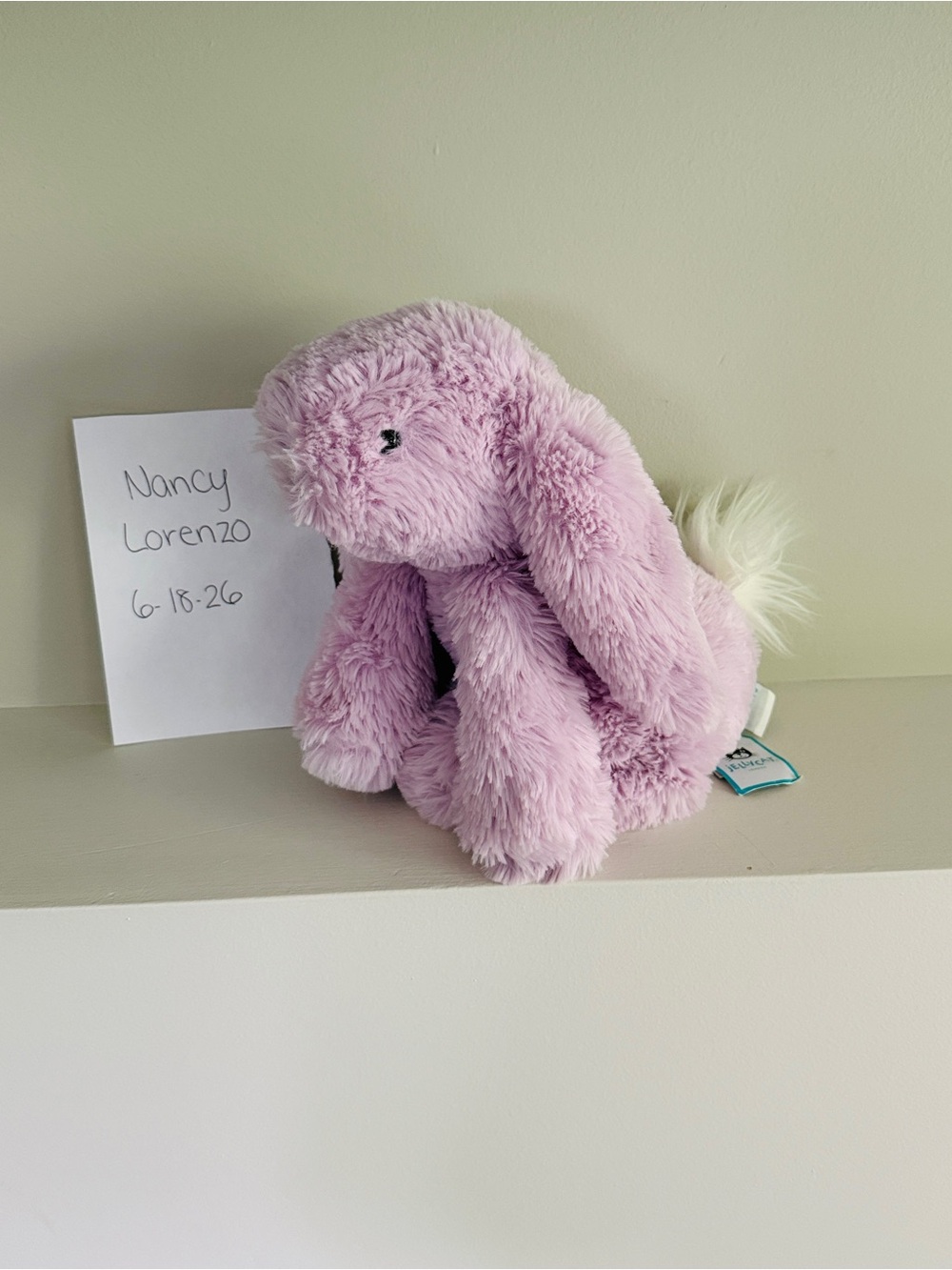 Jellycat lavender smudge bunny